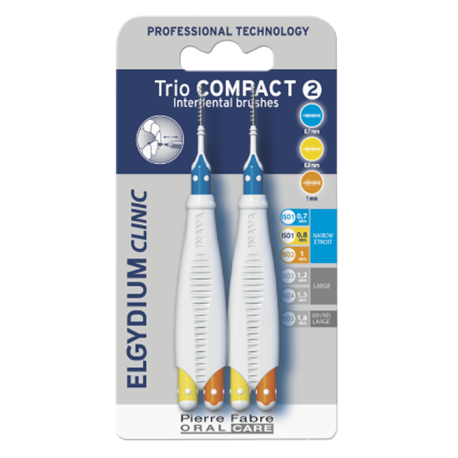 Elgydium Interdental Trio Compact Mix / Narrow Brushes ( X8 Packs )